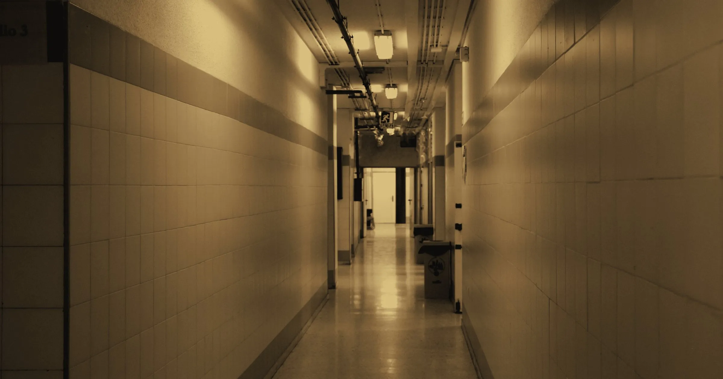 An empty hospital corridor