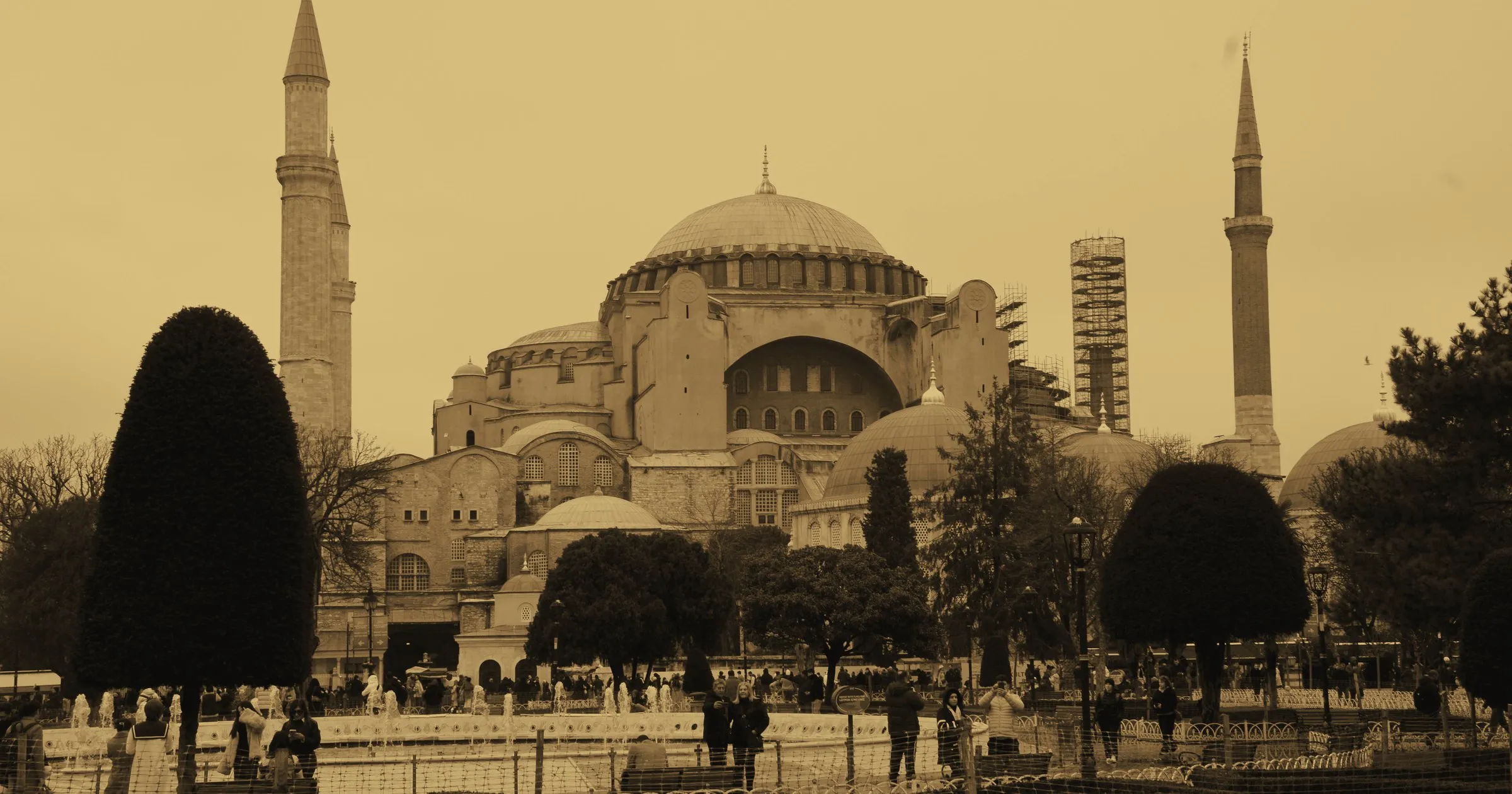 Hagia Sophia with its minarets, in Istanbul